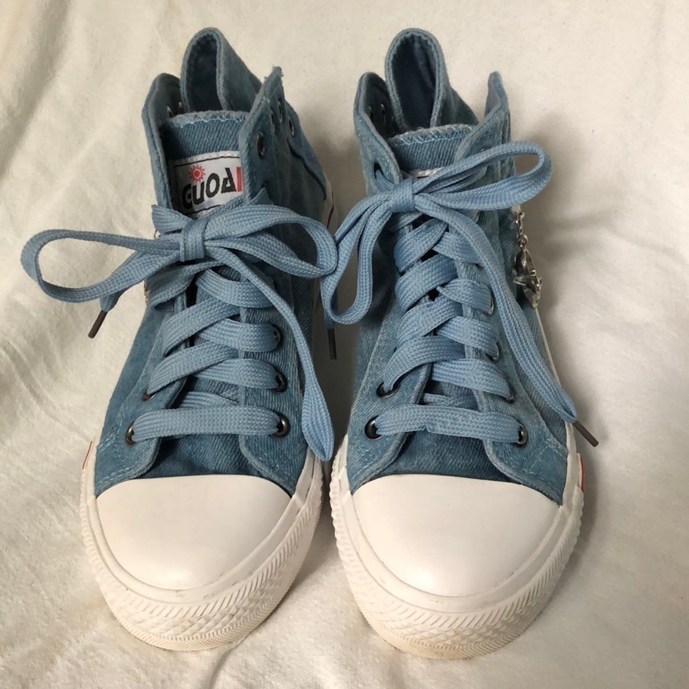Guoan Star Sneakers with Zippers Skulls Size 7.5